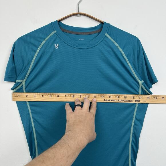 Stoic Women’s Sz Medium Cycling Biking Shirt Turquoise Stripe Active Base Layer - Picture 5 of 6